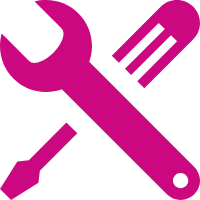 WordPress Website Maintenance Pink Wrench-Screwdriver
